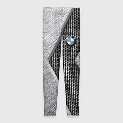 Леггинсы женские BMW - emblem - metal - texture, цвет: 3D-принт