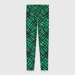 Леггинсы женские Абстрактный зелено-черный узор, цвет: 3D-принт