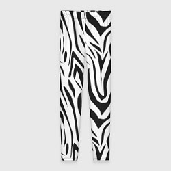 Леггинсы женские Черно-белая зебра, цвет: 3D-принт