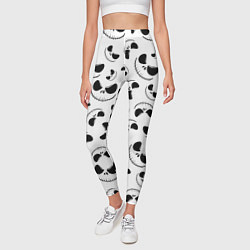 Леггинсы женские Джек Скеллингтон паттерн лицо, цвет: 3D-принт — фото 2