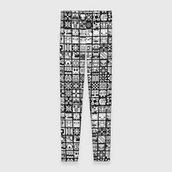 Леггинсы женские Geometry Dash: BW Pattern, цвет: 3D-принт
