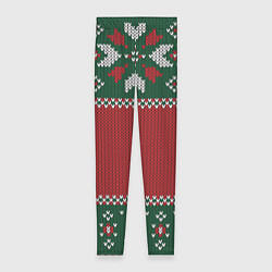 Леггинсы женские Knitted Christmas Pattern, цвет: 3D-принт