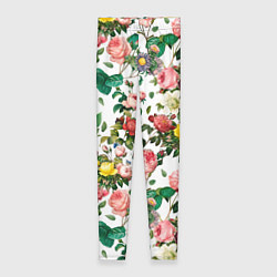 Леггинсы женские Узор из летних роз Summer Roses Pattern, цвет: 3D-принт