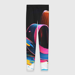 Леггинсы женские Разноцветный мазки краски Абстракция Multicolored, цвет: 3D-принт