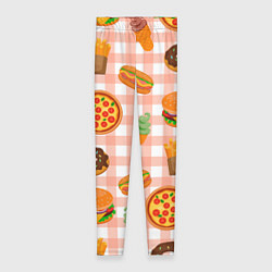 Женские легинсы PIZZA DONUT BURGER FRIES ICE CREAM pattern