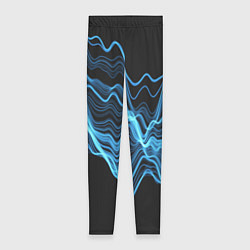 Леггинсы женские Синие волны-молнии, цвет: 3D-принт