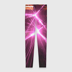 Леггинсы женские Неоновые лазеры во тьме - Розовый, цвет: 3D-принт