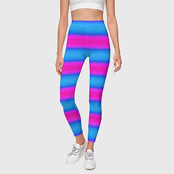 Леггинсы женские Striped pattern яркий неоновый полосатый узор, цвет: 3D-принт — фото 2