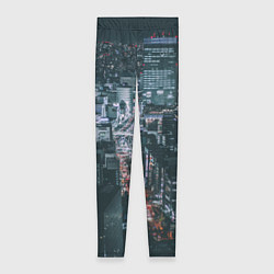 Леггинсы женские Ночные улицы города с высоты - Белый, цвет: 3D-принт