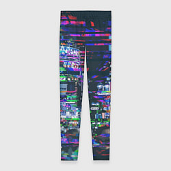 Леггинсы женские Ночной город - glitch, цвет: 3D-принт