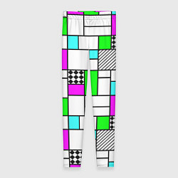 Леггинсы женские Неоновый геометрический узор с черными линиями, цвет: 3D-принт