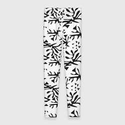 Леггинсы женские Черно белый абстрактный модный узор, цвет: 3D-принт