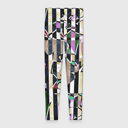 Леггинсы женские Разноцветный полосатый абстрактный узор, цвет: 3D-принт