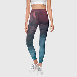Леггинсы женские Розовый и синий дым во тьме, цвет: 3D-принт — фото 2