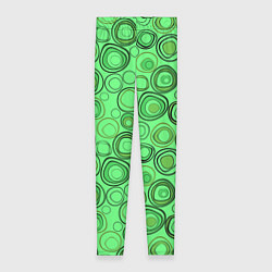 Леггинсы женские Ярко-зеленый неоновый абстрактный узор, цвет: 3D-принт