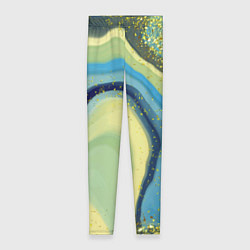 Леггинсы женские Сине-зеленый агат, цвет: 3D-принт