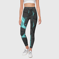 Леггинсы женские Голубой неон, цвет: 3D-принт — фото 2