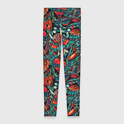 Леггинсы женские Ирезуми Японские маски, цвет: 3D-принт