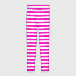 Леггинсы женские Ярко-розовые полосы, цвет: 3D-принт