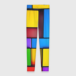 Леггинсы женские Красочные объемные блоки, цвет: 3D-принт