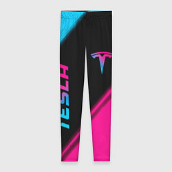 Леггинсы женские Tesla - neon gradient: надпись, символ, цвет: 3D-принт