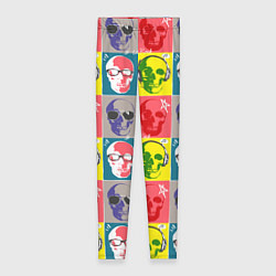 Леггинсы женские Черепа в паттерне, цвет: 3D-принт