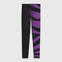 Леггинсы женские Фиолетовый с черными полосками зебры, цвет: 3D-принт