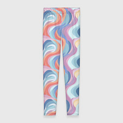Леггинсы женские Абстрактные волны пастельные цвета, цвет: 3D-принт