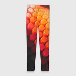 Леггинсы женские Hexagon orange, цвет: 3D-принт
