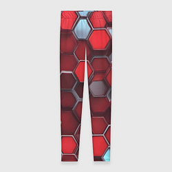 Леггинсы женские Cyber hexagon red, цвет: 3D-принт