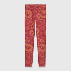 Женские легинсы Dragon red pattern