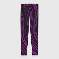 Леггинсы женские Абстракция фиолетовые линии, цвет: 3D-принт
