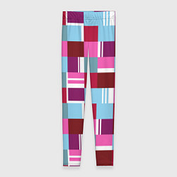Леггинсы женские Ретро квадраты вишнёвые, цвет: 3D-принт