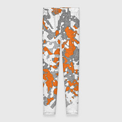 Леггинсы женские Абстракция серо-оранжевый, цвет: 3D-принт