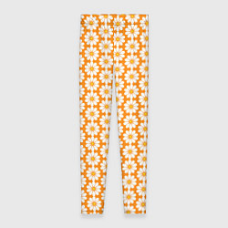 Леггинсы женские Паттерн ромашки на оранжевом, цвет: 3D-принт