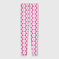 Леггинсы женские Цветочный розовый паттерн, цвет: 3D-принт
