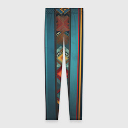 Леггинсы женские Этнический орнамент в вертикальную полоску, цвет: 3D-принт