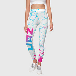 Леггинсы женские UAZ neon gradient style вертикально, цвет: 3D-принт — фото 2
