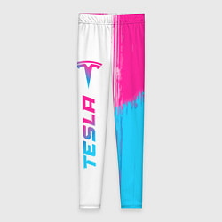 Леггинсы женские Tesla neon gradient style по-вертикали, цвет: 3D-принт