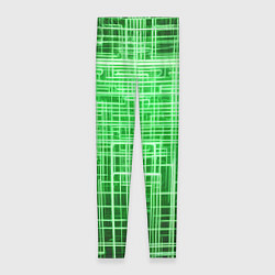 Леггинсы женские Зелёные неоновые полосы киберпанк, цвет: 3D-принт