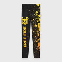 Леггинсы женские Free Fire - gold gradient по-вертикали, цвет: 3D-принт
