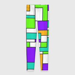 Леггинсы женские Геометрический зелёно-фиолетовый, цвет: 3D-принт