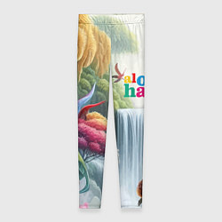 Женские легинсы Водопад в тропическом лесу - алоха