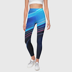 Леггинсы женские Синяя и черная абстракция геометрическая, цвет: 3D-принт — фото 2