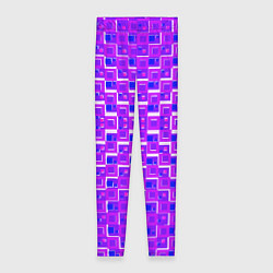 Леггинсы женские Фиолетовые квадраты на белом фоне, цвет: 3D-принт