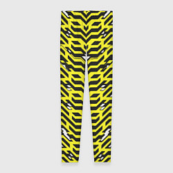 Леггинсы женские Агрессивный жёлтый паттерн, цвет: 3D-принт