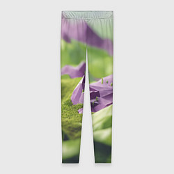 Леггинсы женские Геометрический пейзаж фиолетовый и зеленый, цвет: 3D-принт