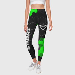 Леггинсы женские Genesis green sport hexagon, цвет: 3D-принт — фото 2