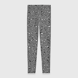 Леггинсы женские Чёрно-белый абстрактный, цвет: 3D-принт