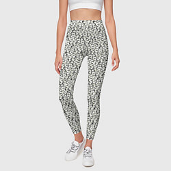 Леггинсы женские Чёрно-оливковый пёстрый, цвет: 3D-принт — фото 2
